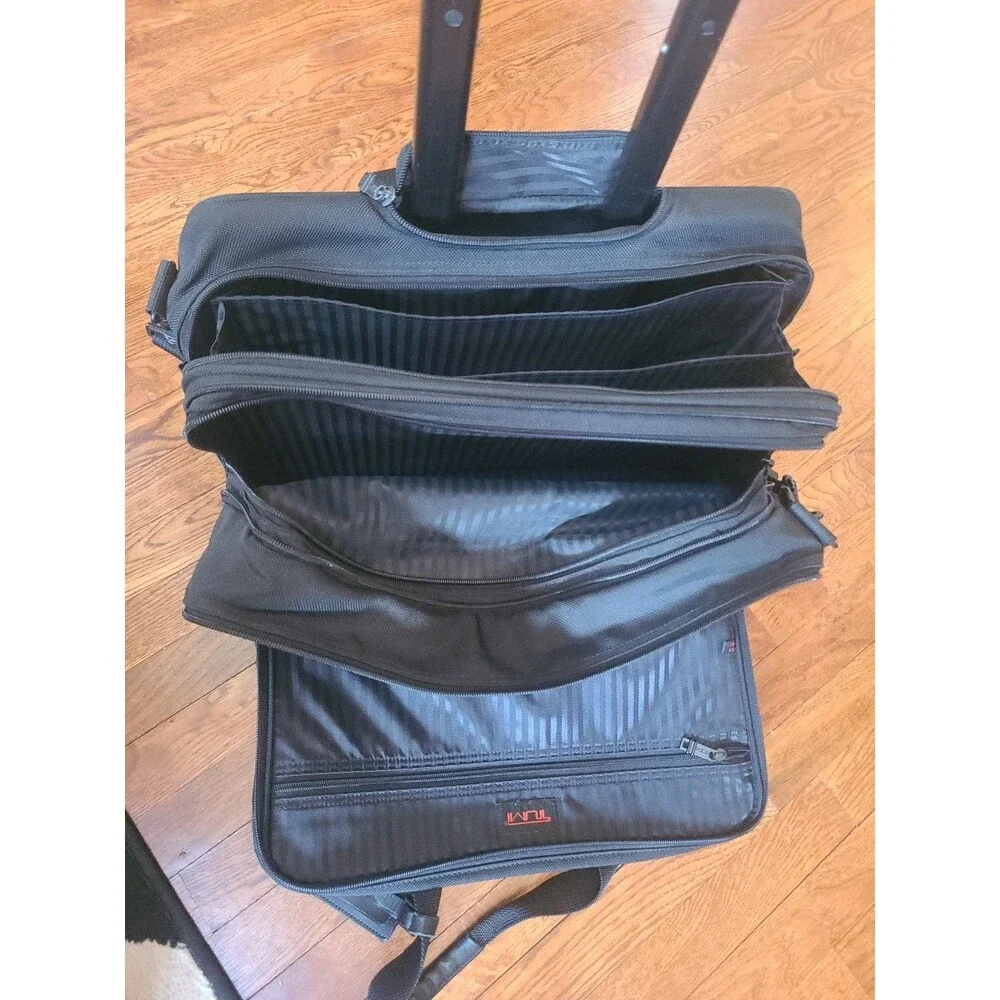 Tumi 2206D3 Black Expandable Rolling Briefcase Laptop Bag Ballistic Carry on